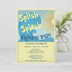 Bash Party-inbjudan till spanska Stänk på födelsed Inbjudningar