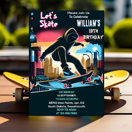 Bash Scooter Jump Zon Skateboarding 13:e födelseda Inbjudningar