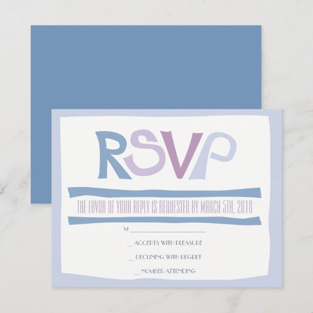 BASHERT Judiskt bröllopsinbjudan Svarskort Inbjudningar (Fram/baksida)