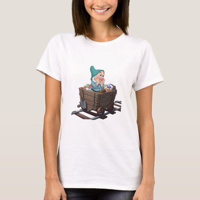 Bashful Snow White Mining Cart Diamond Art T Shirt (Framsida)