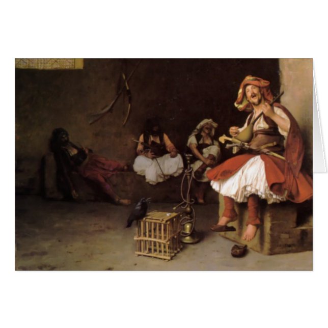 "Bashi-Bazouk som sjunger" vid Jean Leon Gerome Hälsningskort (Framsidan Horizontal)