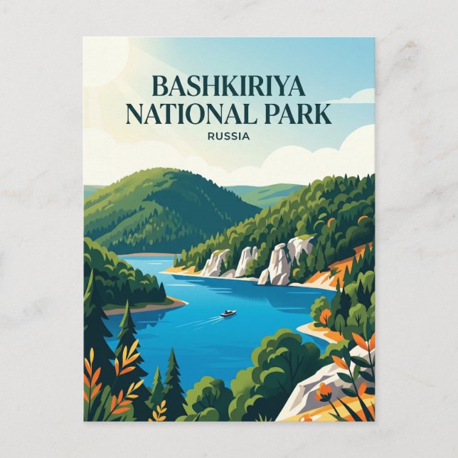 Bashkiriya nationalpark Ryssland Vykort (Framsida)