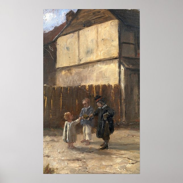 Bashkirtseff - Boys in a Yard Poster (Framsidan)