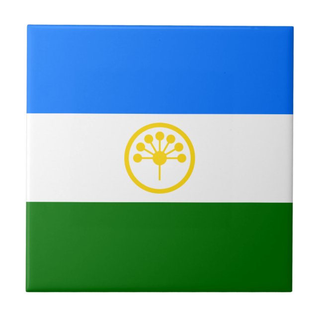 Bashkortostans patriotiska flagga kakelplatta (Framsidan)