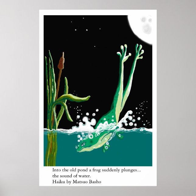 Bashos groda haiku poster (Framsidan)