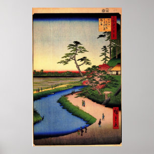 Bashō's Hermitage on Camellia Backe bredvid Aque Poster