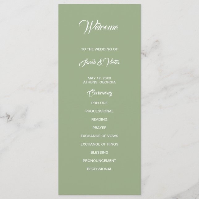 Basic and Elegant double side program card  (Framsida)