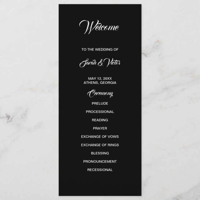 Basic and Elegant double sided program card (Framsida)