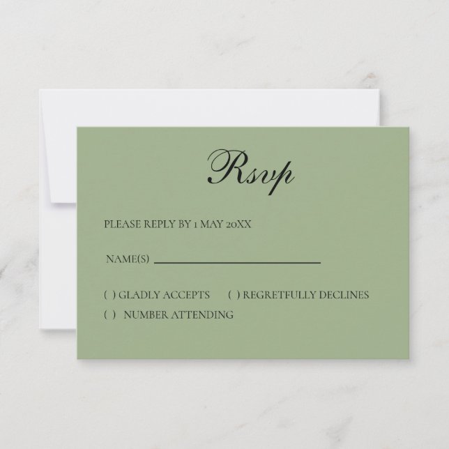 Basic and Elegant RSVP card OSA Kort (Framsida)