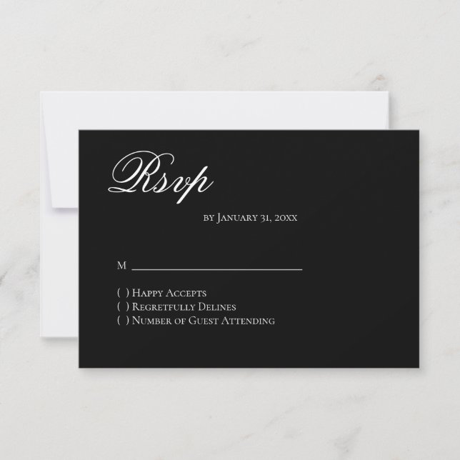 Basic and Elegant RSVP Card OSA Kort (Framsida)