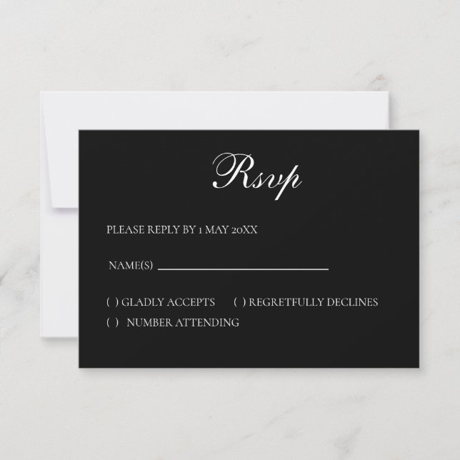 Basic and Elegant RSVP card OSA Kort (Framsida)
