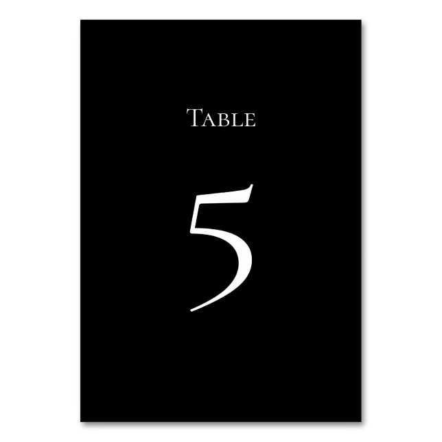 Basic and Elegant Table Number Card Bordsnummer (Framsidan)