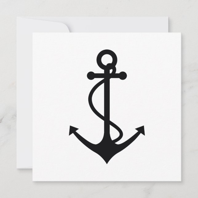 Basic Black Anchor Inbjudningar (Framsida)