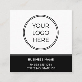 Basic Black Business QR Code Logo Fyrkantigt Visitkort