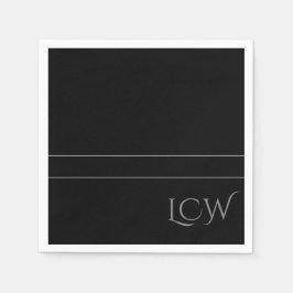 Basic Black Monogram Pappersservett
