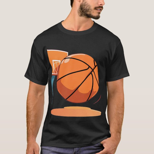 Basic Black T-Shirt Big Basketball (Framsida)