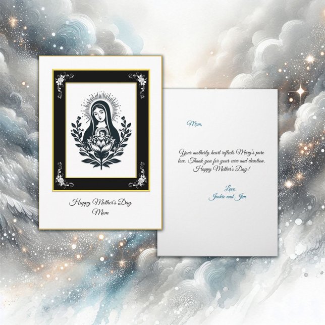 Basic Black Virgin Mary Mors dag Kort (Skapare uppladdad)