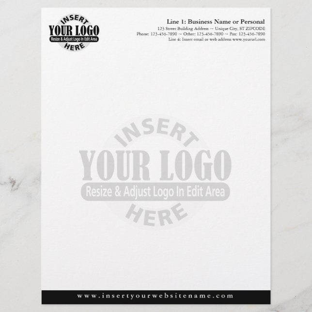 Basic Business Letterhead med WATERMARK Brevhuvud (Framsida)