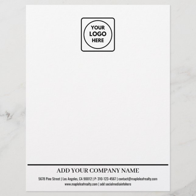 Basic Business Logo Contact Info letterhead Brevhuvud (Framsida)