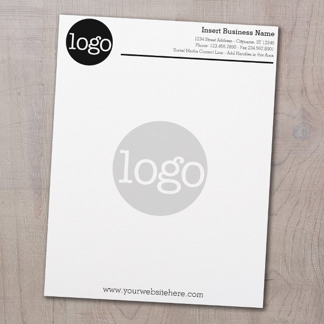 Basic Business Office-Logotyp med vattenstämpel Brevhuvud (Skapare uppladdad)