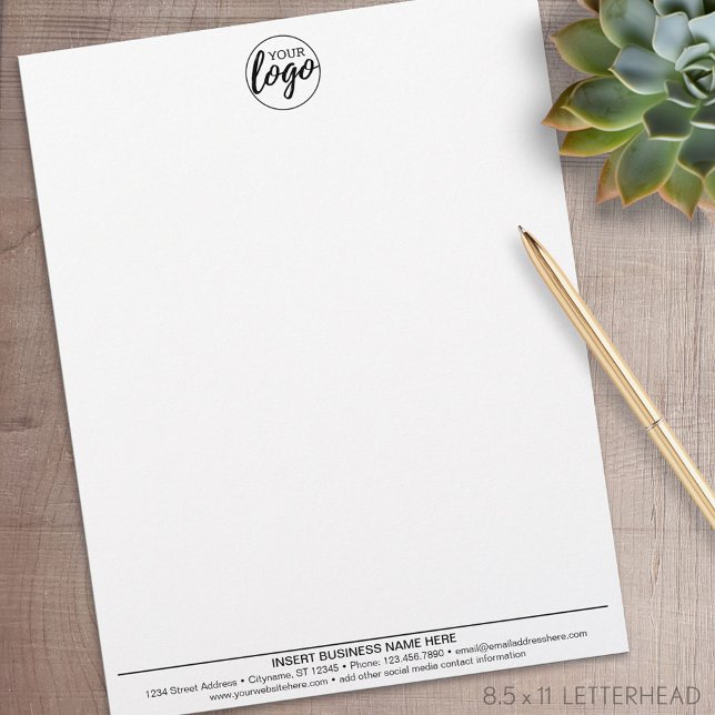 Basic Business Office-Logotyp på översta och konta Brevhuvud (Personalized Letterhead )