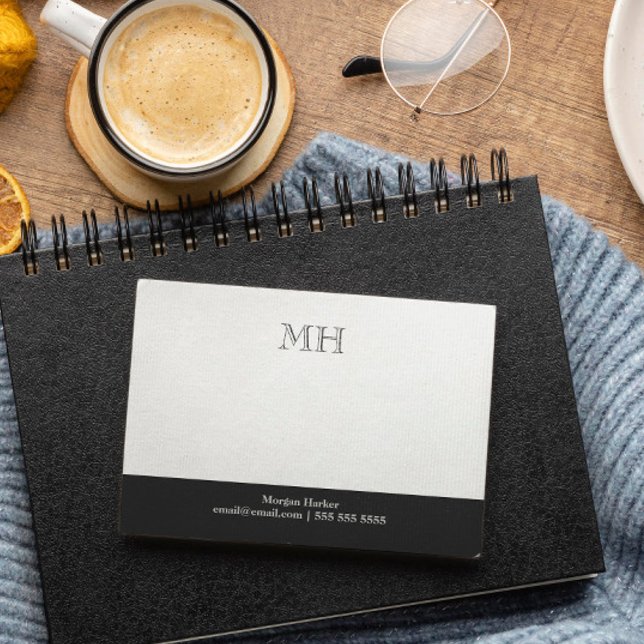 Basic Clean Initialer White Grått Post-it Block (Skapare uppladdad)