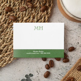 Basic Clean Moss Grönt White Initialer Post-it Block