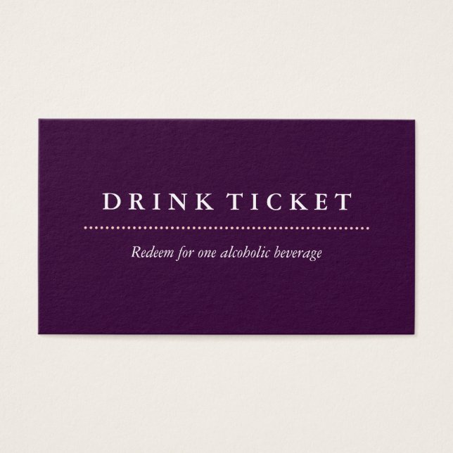 Basic Clean Plum Drink Biljett (Framsidan)