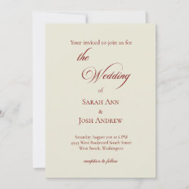 Basic & Elegant wedding Invitation beige Inbjudningar