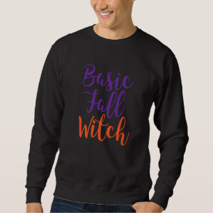 Basic Fall Witch Cute Bus eller godis Halloween Lång Ärmad Tröja