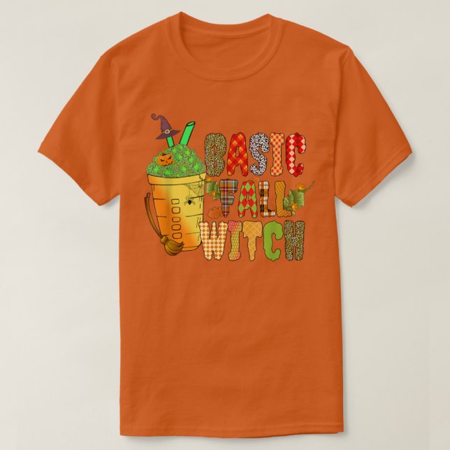 Basic Fall Witch Drinks Pumpkin Spice Halloween 17 T Shirt (Design framsida)