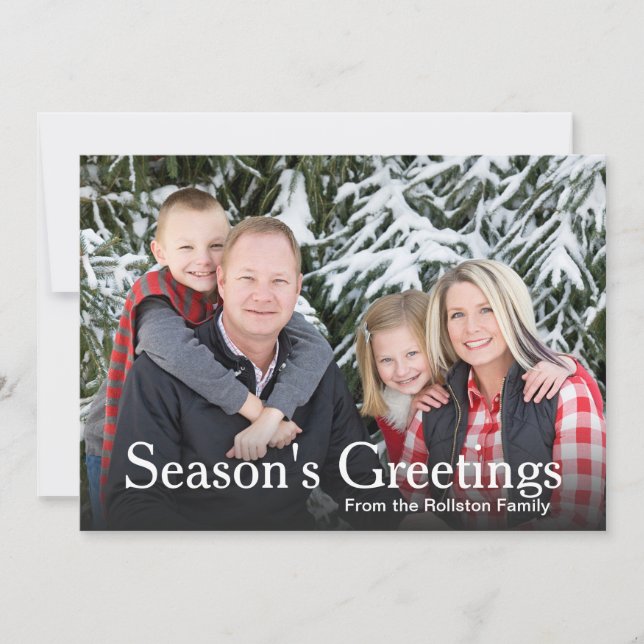 Basic Family Photo Season's Greetings-mall Julkort (Framsida)
