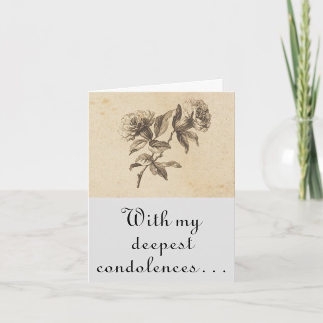 Basic Floral Funeral Sympathy Card Kort (Framsida)