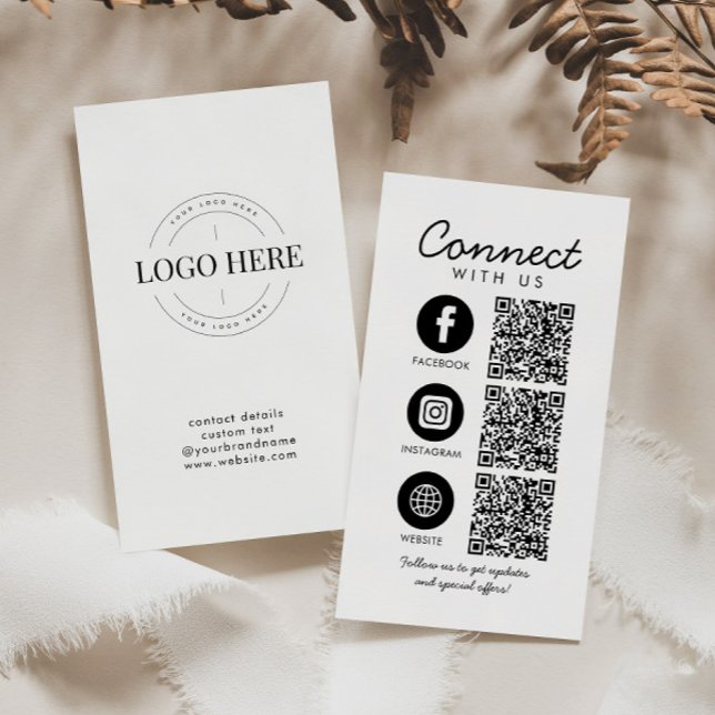 Basic Följ Oss QR-kod Webbplats Sociala Medier Visitkort (Skapare uppladdad)