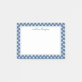 Basic Gingham Light Navy Blue Gräns Post-it Block