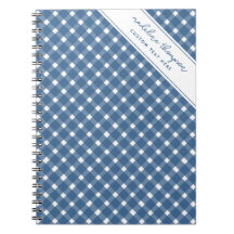 Basic Gingham Light Navy Blue Spiral