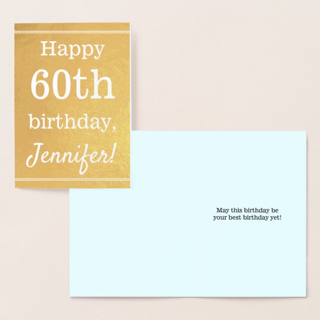 Basic Gold Foil 60:e födelsedagshälsningskort Folierat Kort (Display)