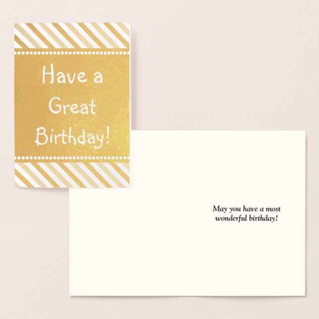 Basic Gold Foil "have a Underbar Birthday"-kort Folierat Kort (Display)