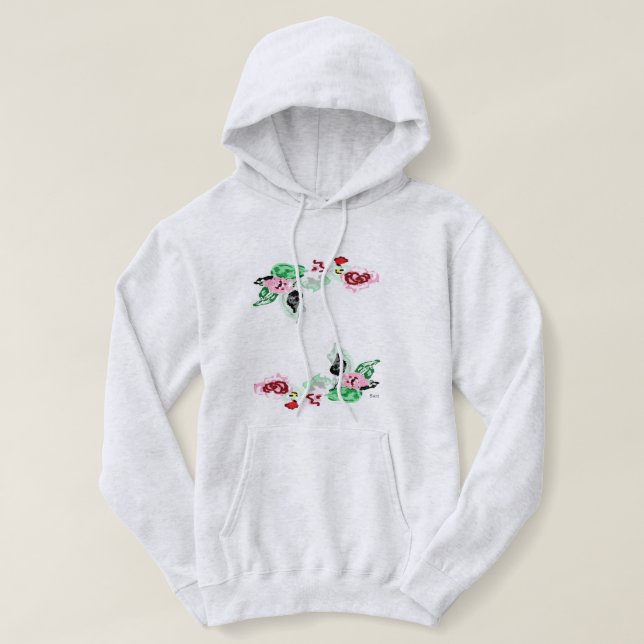 Basic Hooded Sweatshirt Vine med Ro T Shirt (Design framsida)