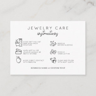 Basic Jewelry Care Instructions Earring Business Tilläggskort