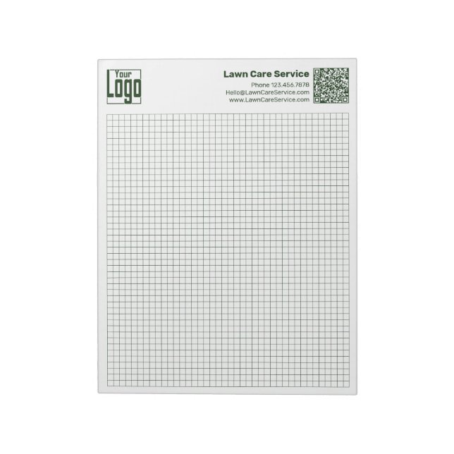 Basic Logo QR-code Green Grid Graph Calcpad Anteckningsblock (Roterad)