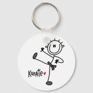 Basic Male Stick figur Karate T-shirts and Gifts Nyckelring