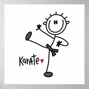 Basic Male Stick figur Karate T-shirts and Gifts Poster