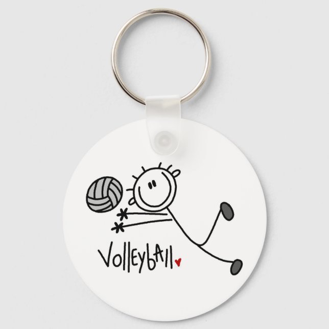 Basic Male Stick figur Volleyball Nyckelring (Framsida)