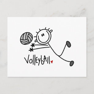 Basic Male Stick figur Volleyball Vykort
