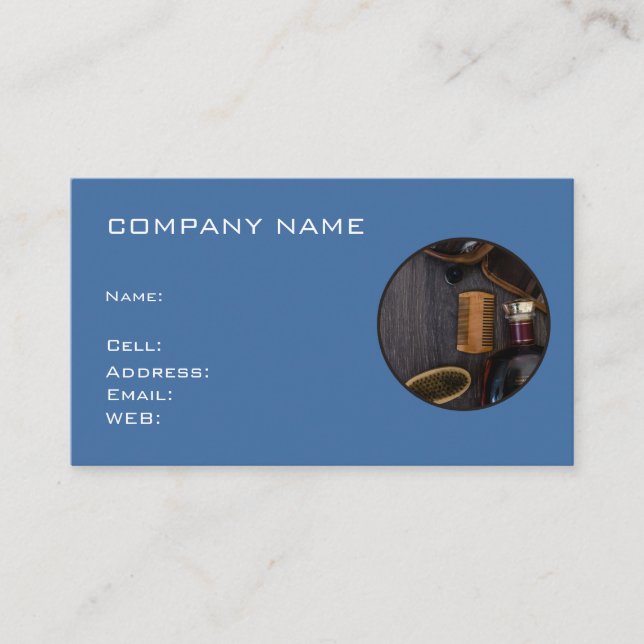 BASIC-MALL AFFÄRSKORT Barber-butiken Visitkort (Framsida)