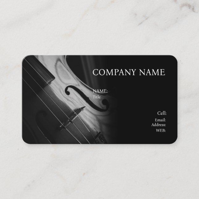 BASIC-MALL, AFFÄRSKORT, VIOLIN. VISITKORT (Framsida)