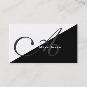 Basic Modern Black Triangle Monogram Visitkort