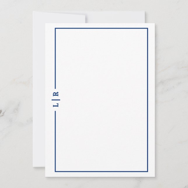 Basic Monogram #1 Flat Note Card Anteckningskort (Framsida)