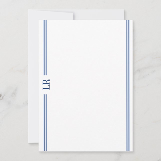 Basic Monogram #3 Flat Note Card Anteckningskort (Framsida)